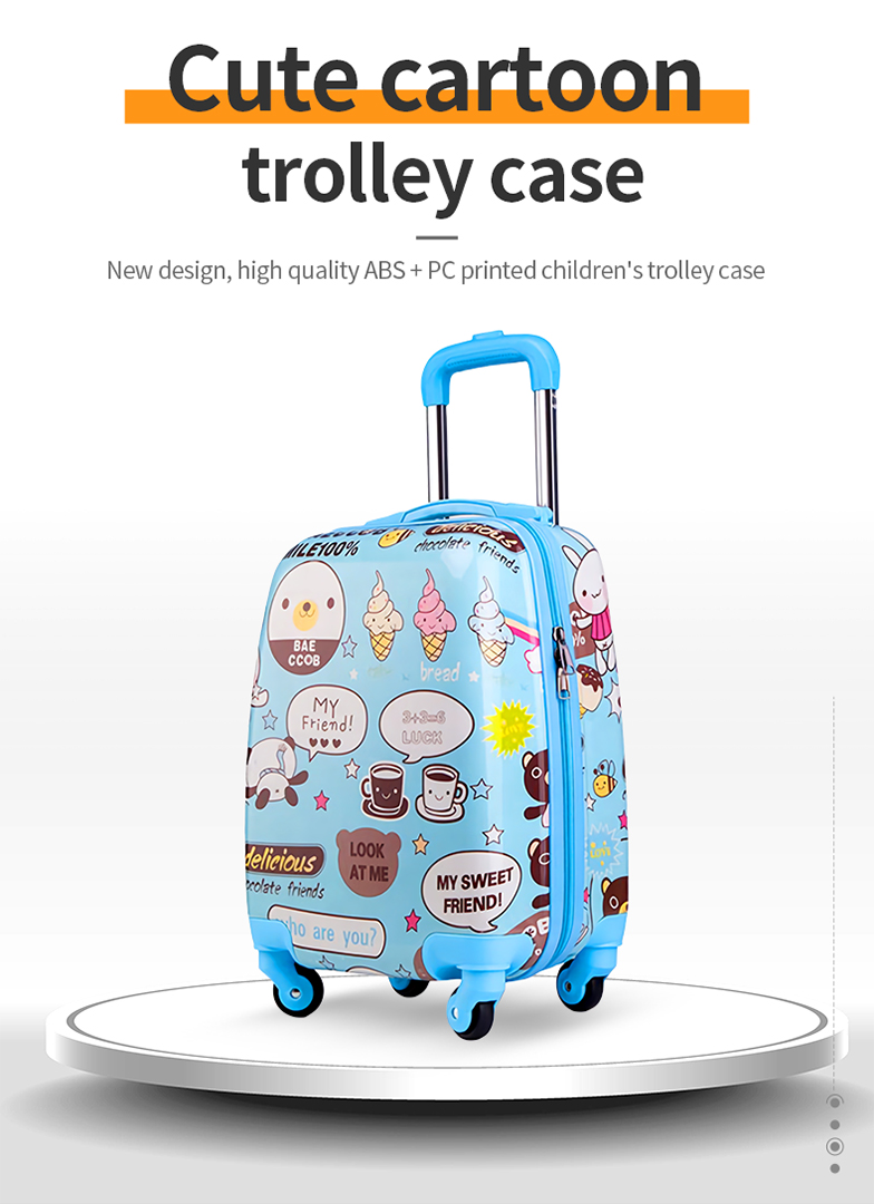 New design, high quality ABS+PC printed children's trolley case-HTJP-69-Greatchip