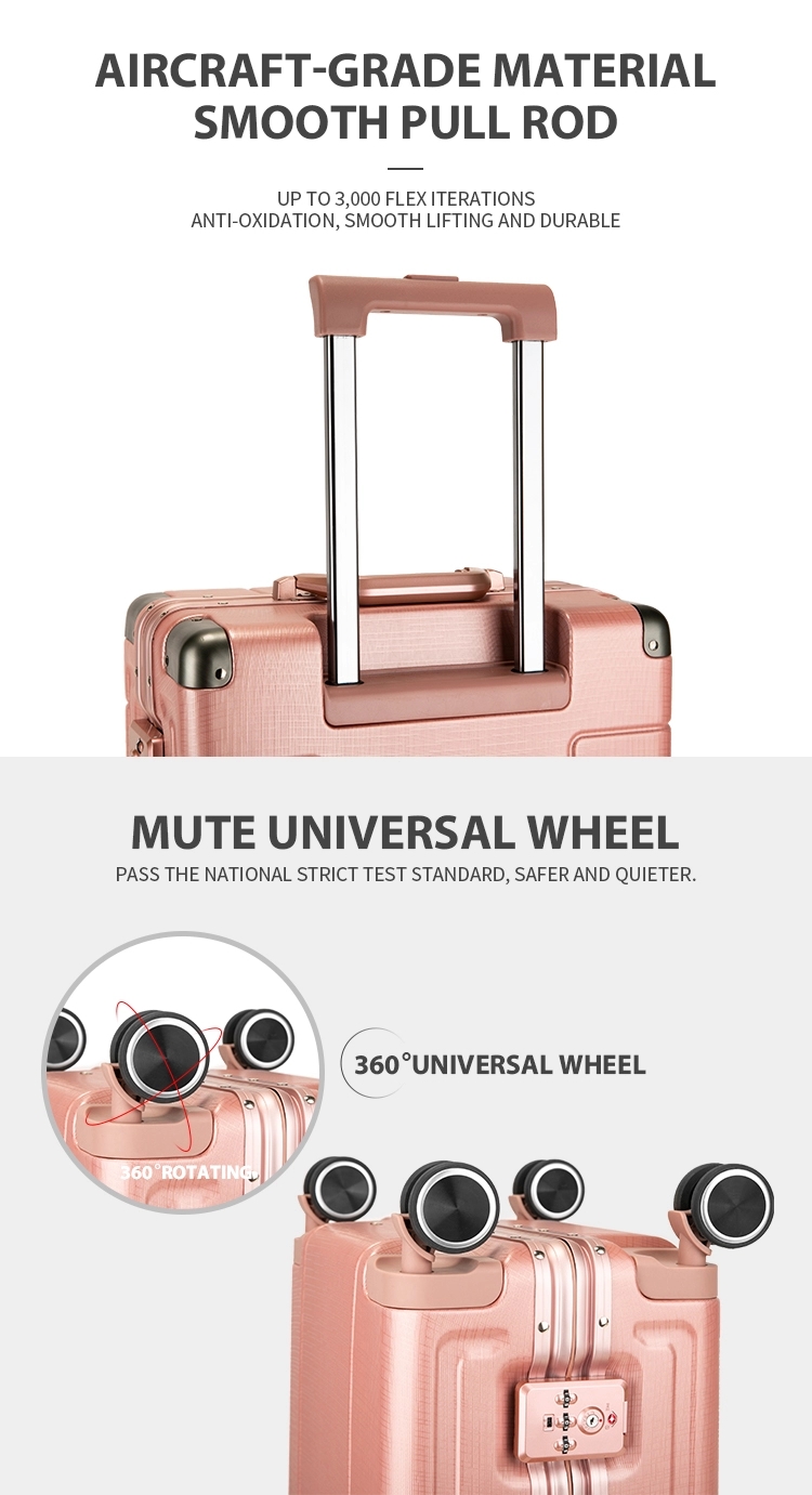 Spinner wheels aluminum luggage