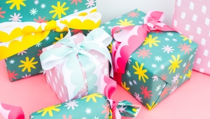 Make gift bags with wrapping paper