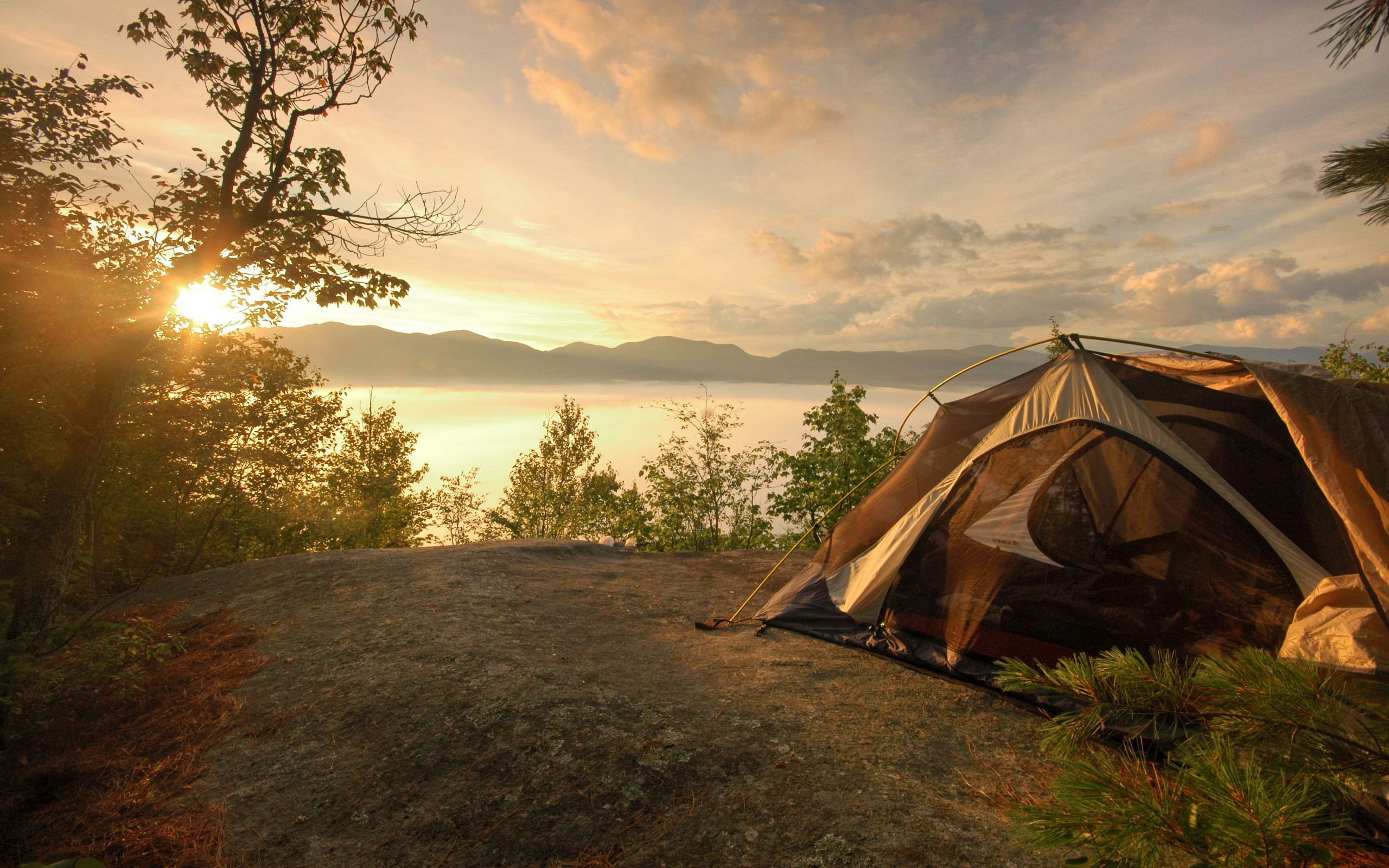 When camping, what are people enjoying?