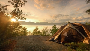 When camping, what are people enjoying?