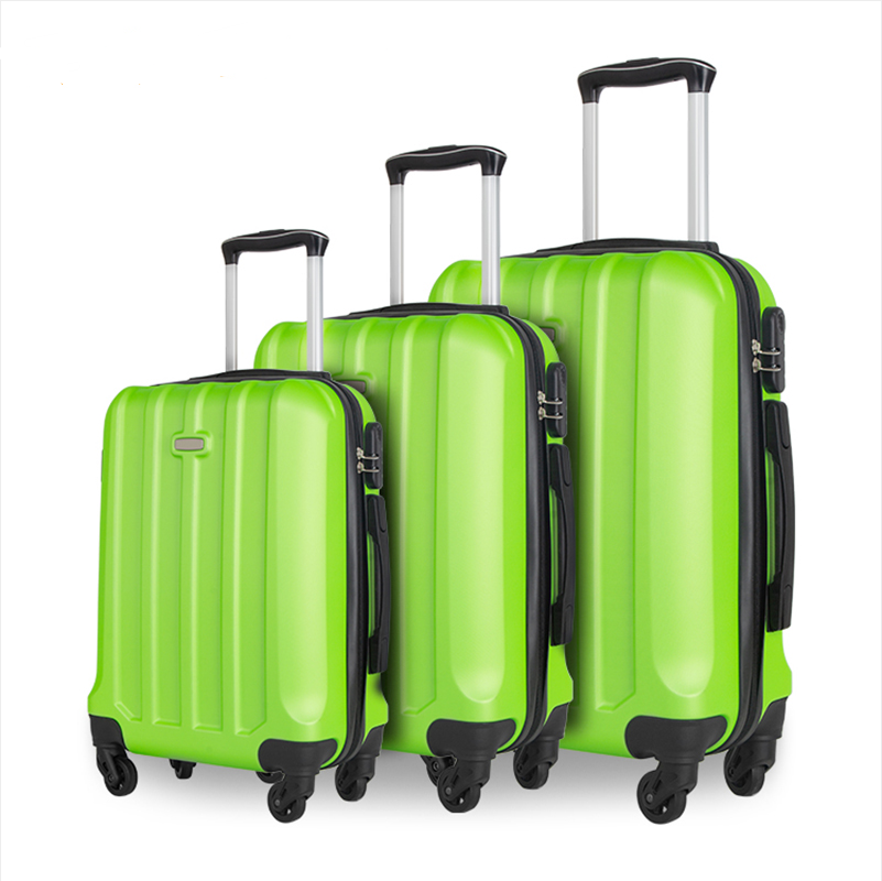 Colorful 360 degree wheels hard shell travelling 3 piece carry-on trolley case b