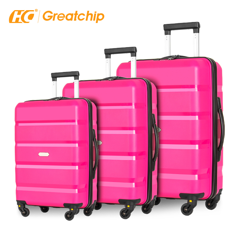 OEM ODM best luggage travel bags trolley Bright color logo PP luggage for men 20