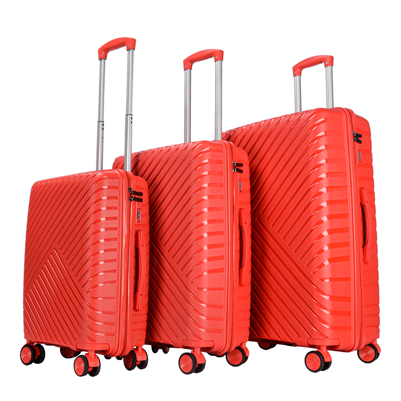 PP Polypropylene Rolling Travel Luggage 3pcs Cabin Suitcase Luggage sets
